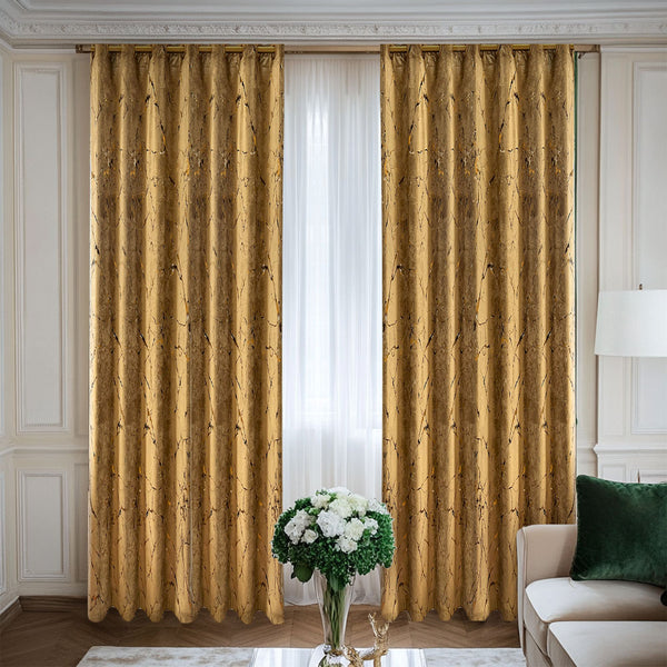 Outlet Draperie de Catifea Emerald Luxury Mustar 201 cu Insertii 100 L / 240 H- Cu Rejansa (Copy)