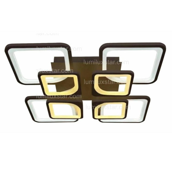 Lustra LED 8 patrate cu Telecomanda, 3 Tipuri de Lumini si intensitate Reglabila